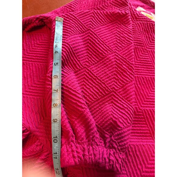 Maeve Mikayla Textured Peplum Top by Anthropologie – Fuchsia XS - Picture 6 of 8